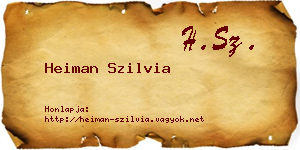 Heiman Szilvia névjegykártya