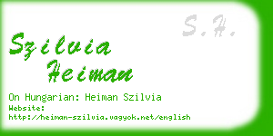 szilvia heiman business card